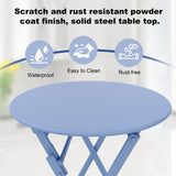 3 Piece Bistro Set Outdoor Indoor, Folding Bistro Table and Chairs Set of 2, Waterproof Patio Furniture for Balcony Porch Apartment Garden(Blue) Garvee