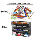 Marbrasse Mesh Desk Organizer, Multi-Functional Pen Holder, Desktop Stationary Organizer, Storage Rack for School Home Office Art Supplies (Mesh Pen Holder) Marbrasse