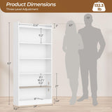 Yaheetech 6-Tier Open Bookcase and Bookshelf, Modern Simple Floor Standing Display Storage Shelves with Top Open Compartment for Home Office, Living Room, Bed Room - White Yaheetech