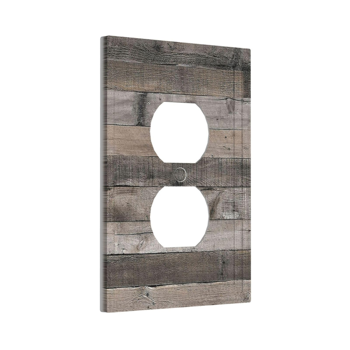 Rustic Gray Wood Print Outlet Covers Light Switch Cover Decorative Farmhouse Grey 1 Gang Switch Wall Plate for Electrical Socket Covers for Outlets Bedroom Kitchen Bathroom (Plastic) Wjlksjd