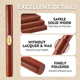 JuyVerq Wood Rolling Pin (15.75 Inches), Non-Stick Rolling Pin for Baking, Natural Sapele Wood Dough Roller for Pizza, Fondant, Pie, Cookie, Pastry, Essential Kitchen Tool JuyVerq