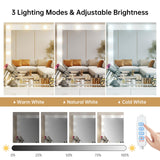 SMOOL Vanity with Lighted Mirror - Makeup Vanity Desk with Power Outlet and 7 Drawers, 3 Color Lighting Modes Adjustable Brightness, 44" Vanity Table with Glass Top for Women Girls, White (White) SMOOL