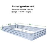 FOYUEE Galvanized Raised Garden Beds for Vegetables Large Metal Planter Box Steel Kit Flower Herb, 8x4x1ft FOYUEE