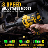 Alloyman 1/2 inch Impact Wrench Cordless, Max Torque 555 Ft-lbs Battery Impact Wrench 20V Brushless Motor 2000 RPM, with 6 Sockets, 3 Extension Bars, 4.0 AH Li-ion Battery and 1 Hour Fast Charge Alloyman