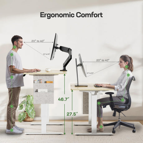 Marsail Standing Desk Adjustable Height Home Office Desk,‎48x24 Inch Electric Standing Desk, Stand up Desk with Storage Bag,Headphone Hook for Computer Workstations Desk Memory Preset Marsail