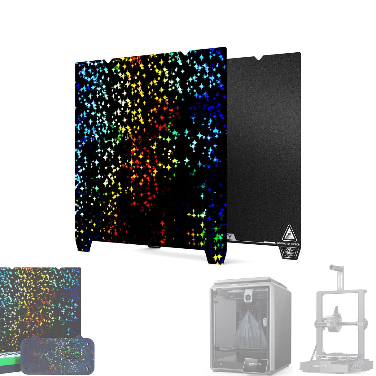 Creality Double-sided Printing “Stars” Platform 235*235mm (Glossy PET + Coated PEI), Without soft magnetic sticker, 3D Printer Platform for K1/Ender-3 V3/SE/KE/S1/3 S1Pro/3/3 Pro/3S/3V2/5/5S/5Pro Lokkr