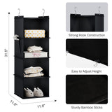 YOUDENOVA Hanging Closet Organizer, 4-Shelf Closet Hanging Storage Shelves, Black YOUDENOVA