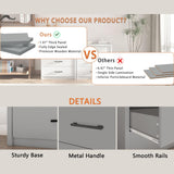 Zhiseek 3 Drawer Dresser for Bedroom, Wood Samll Chest of Drawers with Wide Storage Organizer, Mid-Century Modern Tall Nightstand for Closet, Entryway, Hallway, Grey Zhiseek