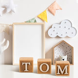 Kigley 8 Pcs Custom Wooden Name Sign 8 Letter Baby Blocks and 78 Wooden Letter Nursery Name Wooden Cubes Baby Wooden Blocks for Nursery Montessori Baby Shower Name Alphabet Wood Signs (Wood) Kigley