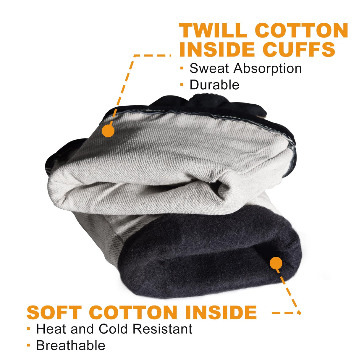 TOPDC Welding Gloves 14 Inches Fire/Heat Resistant Leather For Mig,Tig,Stick,Forge,BBQ,Grill, Fireplace,Wood Stove, Furnace,Pot,Oven TOPDC