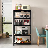 Panana 5 Tier Racking Shelf 59x27.5x11.8 inch Garage Shelving Storage Shelves Unit 1.5M Higher Workshop/Commercial/Industrial/Kitchen Utility Rack Shelf Organizer (Black, 150X70X30CM) Panana