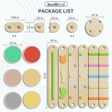 BlueWood 6pcs Balance Beam, Toddler Wood Balance Toy, Montessori Stepping Stones for Girls Boys, Build Coordination and Gross Motor Skills for Kids BlueWood