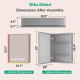 TokeShimi 20x26 Medicine Cabinet Mirror with Storage Tempered, Aluminum Surface Mount or Recessed Medicine Cabinet Silver with Adjustable Shelves for Bathroom Vanity Modern Farmhouse TokeShimi