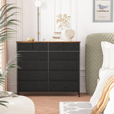 VASICAR Dresser for Bedroom with 12 Drawers, Tall Fabric Drawer Dresser, Compact Chest of Drawers for Closet, Nursery, Bedside, Living Room, Laundry, Entryway, Hallway VASICAR
