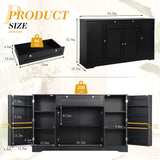 MAIBH 54" Buffet Cabinet with Drawer, Modern Kitchen Pantry Sideboard Storage Cabinets with 4 Doors and Adjustive Shelves, Coffee Bar Cabinet Buffet Table with Large Storage for Living Room (Black) MAIBH
