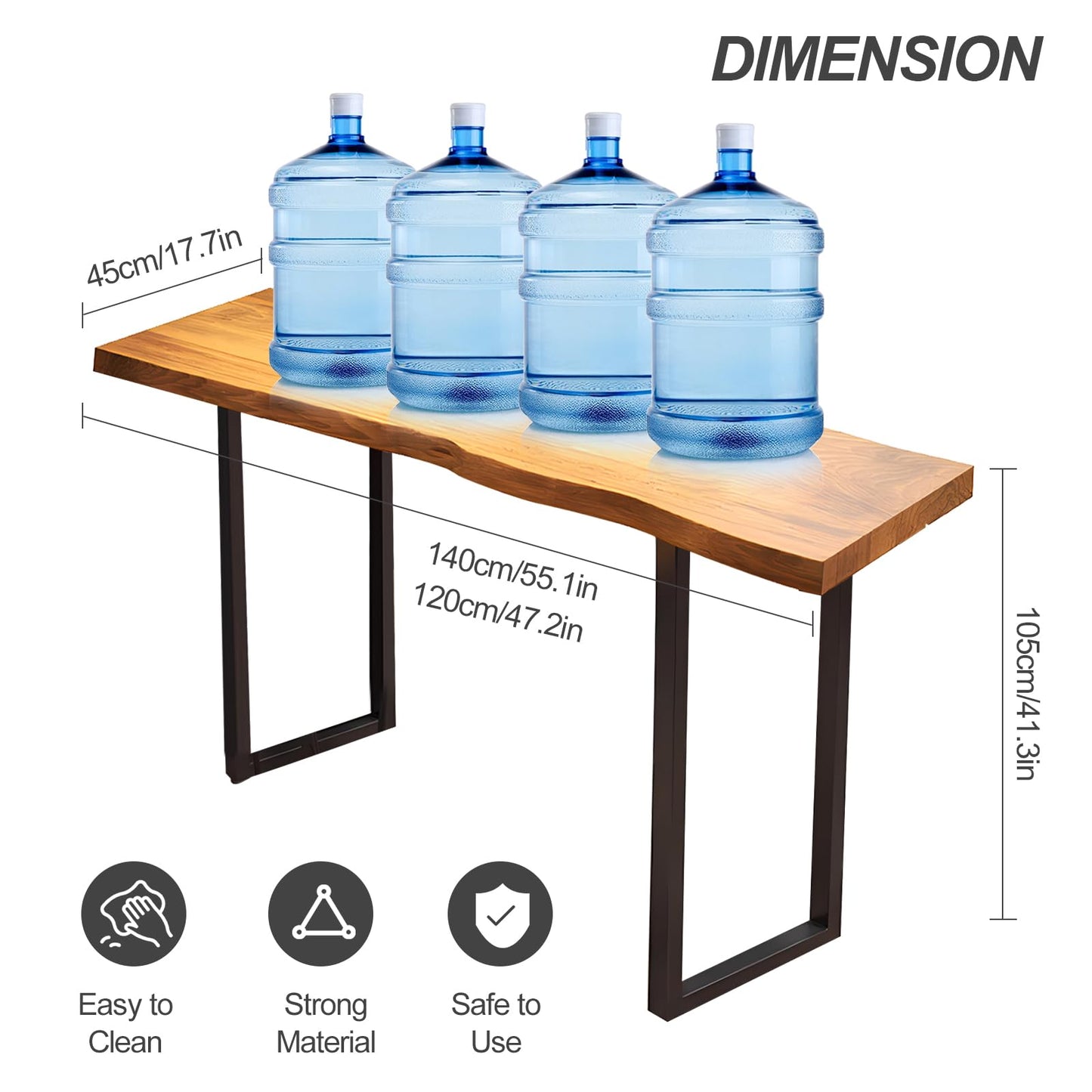 robwibw Bar Height Pub Table, Rectangle Bar Bistro Table Long Counter Height Dining Table Rustic Breakfast Bar for Bar Coffee Kitchen Restaurant (47.2" L * 17.7" W * 41.3" H) - WoodArtSupply