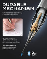 Nicpro 4 Pack Mechanical Pencil 0.7mm with Case, MB1000 Metal Mechanical Pencil Set with 8 Tube HB #2 Lead Refill 0.7 mm, 3PCS 4B Eraser, 9 Cap Eraser for Artist Drafting Writing, Sketching, Drawing Nicpro