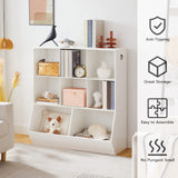 HOOBRO Kids Bookshelf, Toy Storage Cabinet, Kids Toy Organizer, 8 Cubicles, Bookcase Footboard, Bookshelf for Kids, for Playroom, Bedroom, Nursery, School, White WT35CW01G1 HOOBRO