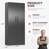 Bonusall 63" Metal Garage Storage Cabinet, 2 Locking Doors & 4 Adjustable Shelves Tall Storage, Heavy Duty Steel Tool Cabinet for Home, Office, Warehouse, School -Black Bonusall