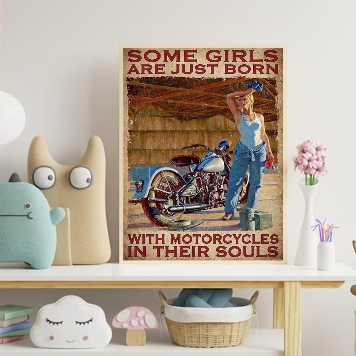 Women are Born with Motorcycles DIY Diamond Painting Kits for Adults Paint with Round Full Drill Gem Art Painting Kit for Home Wall Decor Gifts 12x16 Inch UPABLUNSO