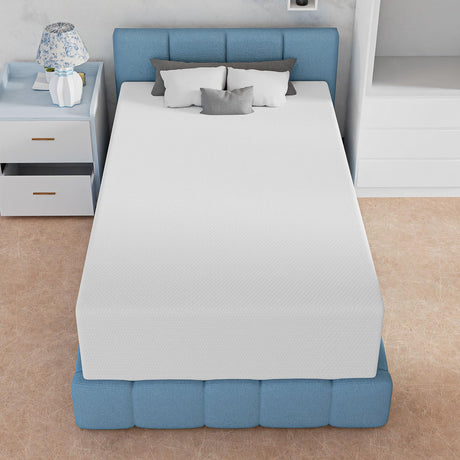 14 Inch Twin Mattress, Gel Memory Foam Twin Size Mattress, Pressure Relieving, Cooling Gel Foam, Twin Mattress in a Box, Certipur-Us Certified, Bed-in-a-Box, Twin, 75"L x 39"W x 14"Th, White NChanmar