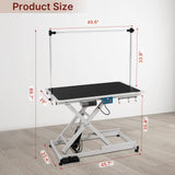 PUPIHOM 50‘’ Electric Lift Pet Dog Grooming Table for Small Medium Large Dogs, Heavy Duty Professional Large Drying Table with Adjustable H-Shape Arms, Heavy Duty Height Adjustable, Foot Control PUPIHOM