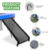 Eurmax USA Universal Easy-to-Assemble Trampoline Slide Ladder, Heavy Duty Steel Trampoline Accessory Slide for Kids Climb Up&Slide Down/Black with Shoes Pocket Eurmax