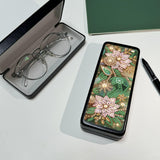 DoxQcs DIY Diamond Art Painting Glasses Storage Box, 5D Gem Art Paint by Diamonds Dots Eyeglass Case Organizer, for Women Man-Pink Flower DoxQcs