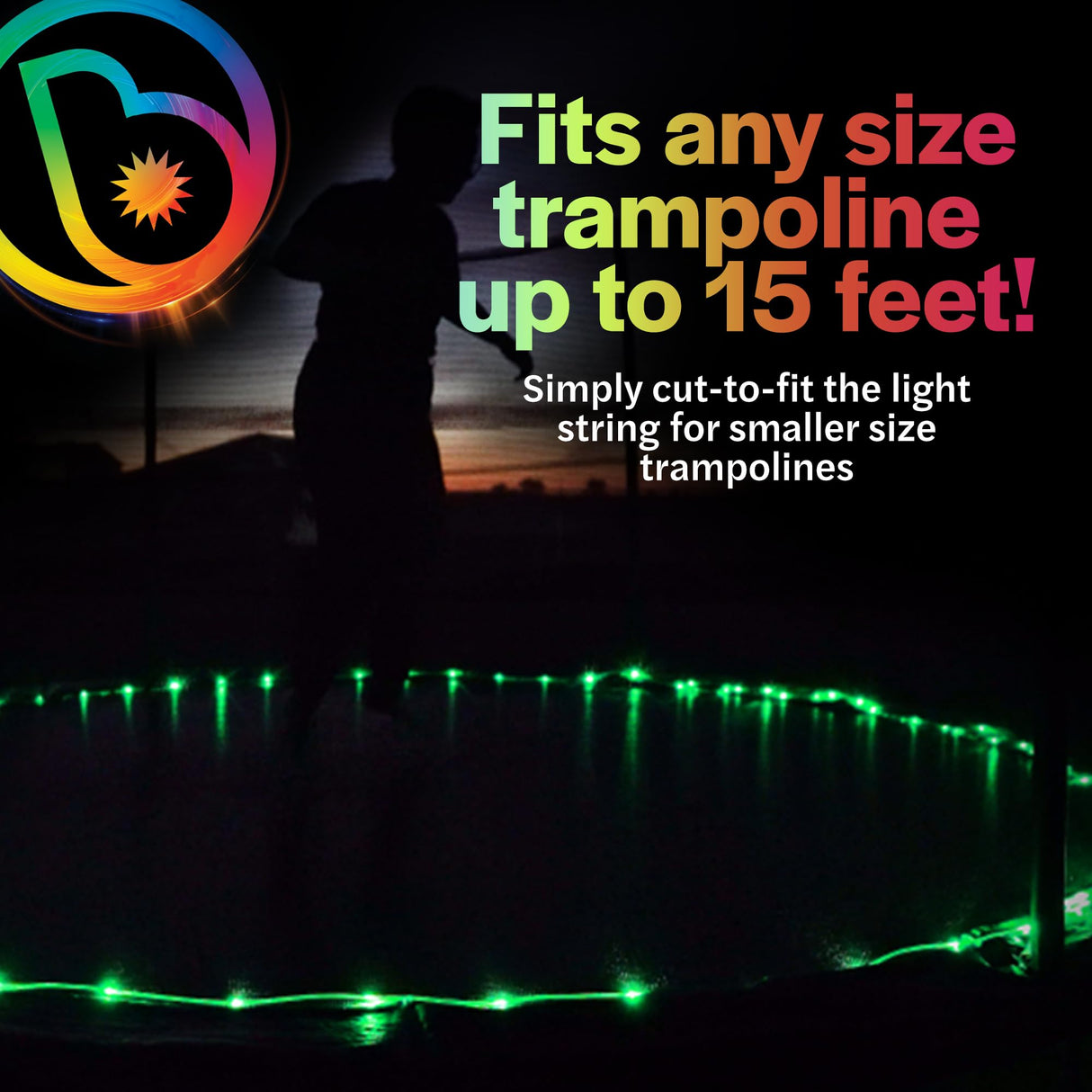 Brightz Bounce LED Trampoline Lights Trampoline Accessories for Kids Trampoline Toys Trampoline Games 14 14ft 16 16ft 15 15ft Summer Fun for Kids Outdoor Trampoline Game Trampoline Stuff Brightz