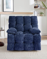 GARTMILAN Oversized Recliner Chair Manual Swivel Rocker Recliner for Living Room Chenille Overstuffed Nursery Reclining Sofa Chair Rocking Recliners for Adults 375lbs (Manual, Blue) GARTMILAN