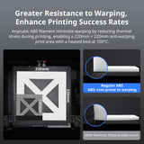 ANYCUBIC ABS Filament 1.75mm, High Strength and Toughness, 3D Printer Filament Dimensional Accuracy +/- 0.02mm, 1KG Spool (2.2 lbs), White ANYCUBIC