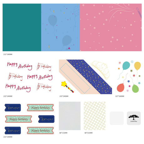 CREATIVETREES Greeting Card Making Kits DIY Blank Cards for Birthdays, 9 Envelopes, Balloon Thank You Cards, Colourful Balloon Thank You Cards with Envelopes CREATIVETREES