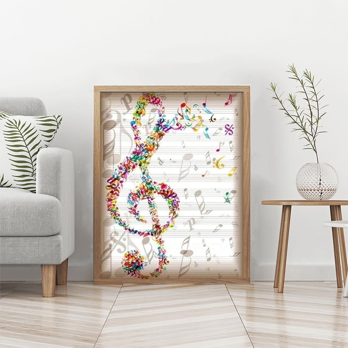 DIY 5D Diamond Painting Kits Colorful Music Notation Paint with Full Drill Round Diamond Art Embroidery Wall Decoration Festival Gift 12x16inch MOER SKY