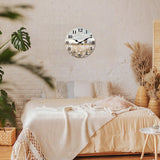 XFM Farmhouse Wall Clock Battery Operated 10 Inch Silent Non-Ticking Wooden Wall Clocks Country Flower Field Clock for Kitchen Living Room Bedroom Decor XFM