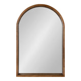 Kate and Laurel Hutton Rustic Modern Farmhouse Arch Mirror, 24" x 36", Natural Wood Finish Kate and Laurel