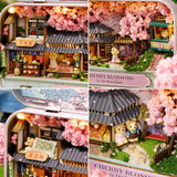 Roroom DIY Miniature and Furniture Dollhouse Kit,Mini 3D Wooden Doll House Craft Model Box Theater Style,with LED,Creative Room Idea for Valentine's Day Birthday Gift (Q7) Roroom