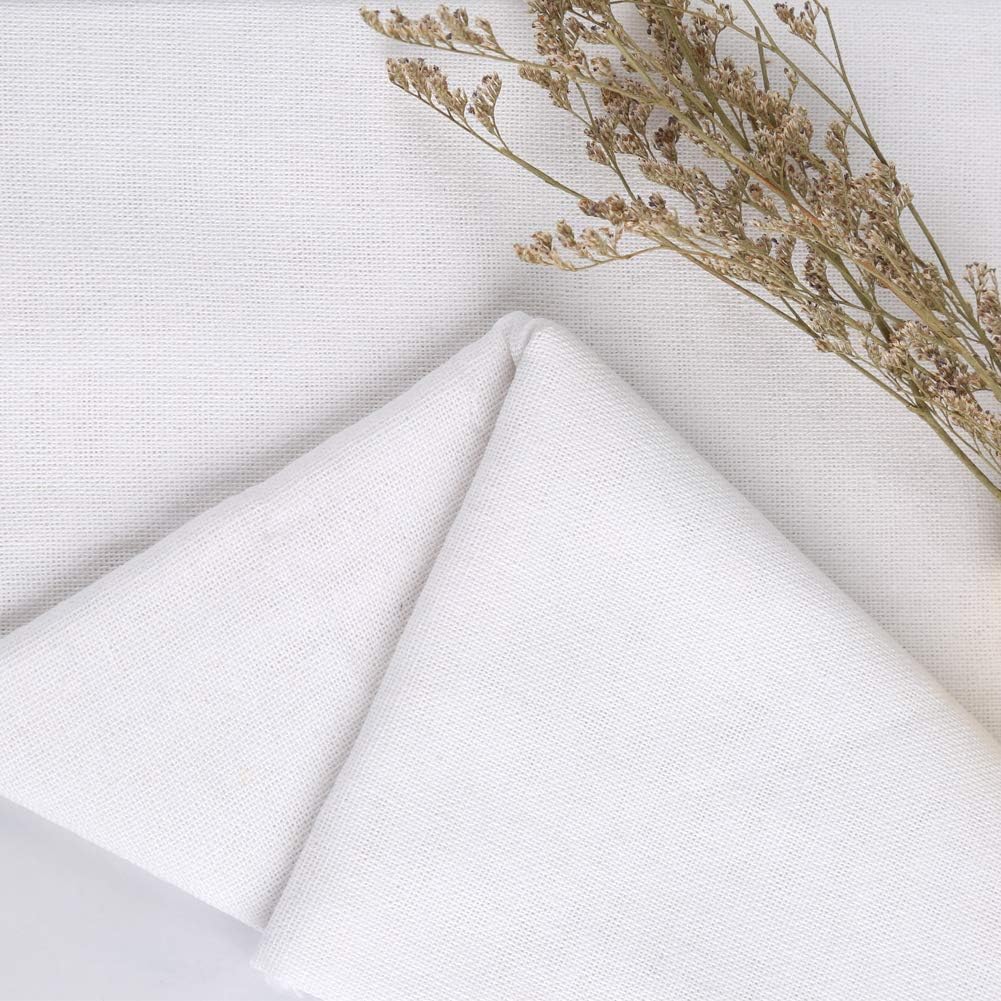ZXIIXZ White Linen Needlework Fabric, (59In x 19In) Large Size Linen Fabric Cloth Linen Fabric for Making Garment Craft Upholstery Flower Pot Decoration ZXIIXZ