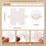 AWIZOM 120 Pcs Blank Wooden Puzzle Pieces for Crafts 3.5x2.99 Inch Wooden Puzzle Shape Cutouts Unfinished Freeform Jigsaw Wood Puzzles for Arts & Crafts, DIY Projects, Painting, Home Decoration AWIZOM