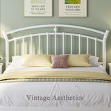 Feonase Queen Size Metal Bed Frame with Retro Headboard, Hardened Steel Tube, 12" Under-Bed Storage, No Box Spring Needed, Easy Assembly, White Feonase