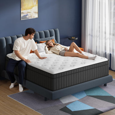 FAYAMORE Queen Mattress 10 Inch - Hybrid Mattress Queen Size in a Box with Pocket Spring and Soft Foam, Advanced Motion Isolation, 100 Nights Risk-Free Trial
