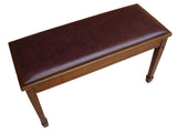 CPS Imports Genuine Leather Walnut Concert Grand Duet Piano Bench Stool with Music Storage CPS Imports