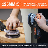 MAXXT 20V Random Orbital Sander, 7-Speed Cordless Sander, 5-Inch Backing Plate 4,000-10,000 rpm High-Performance Woodworking Dust Removal System MAXXT