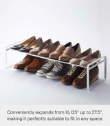 Yamazaki Home Adjustable Shoe Rack - Spacesaving Storage Solution Steel One Size White YAMAZAKI