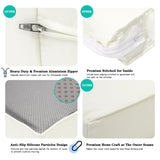 ClawsCover 13Pack Outdoor Seat and Back Cushions Replacement Covers Fit for 7Pieces Wicker Rattan Patio Furniture Set Sectional Couch with Dining Table and Ottoman,Cream-Include Cover Only ClawsCover