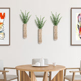 WEWEOW Wall Planter for Indoor Plants, 3 Pack Geometric Hanging Planter, Stylish Wood Vase for Fake Plants and Dried Flowers Stems, Boho Wall Decor for Living Room, Bedroom, Entryway WEWEOW