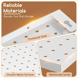 Spampur Peg Board, 4 Pack Metal PegBoard Organizer with Accessories, White Pegboard Panels with 50 Pcs Hooks and Baskets, Wall Organizer for office, Craft Room Organization, Garage, Sewing Room Spampur