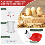Psarnuk Chicken Waterer Cups (8 Pack/Red) - DIY Automatic Large Chicken Water Feeder for Ducks,Chicks, Turkeys, Quail, Bunny, Bird and Other Various Poultry Dispenser with Matching Drill psarnuk