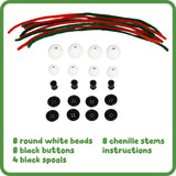 READY 2 LEARN Christmas Crafts | Create Your Own Bead Snowmen | Set of 4 | DIY Ornaments for Kids | Christmas Tree Decoration | All Materials Included READY 2 LEARN