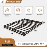 Lutown-Teen 3 Inch Full Size Box Spring Low Profile, Heavy Duty Metal Box Spring Full Bed Base with Fabric Cover, Mattress Foundation, Noise Free, Easy Assembly Lutown-Teen