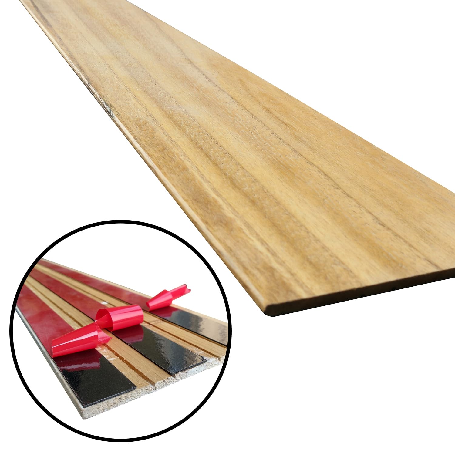 W&S 10pack Peel and Stick Real Wood Planks for Wall, Stick On Faux Teak Wood Panels for Bedroom,Living Room,RV, Adhesive Wooden Paneling for Interior Accent Wall, Self Stick Shiplap Boards (1 - WoodArtSupply